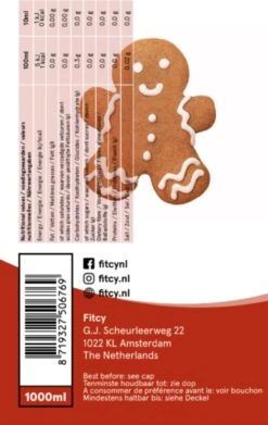 Fitcy | Koffiesiroop | Gingerbread | Barista Syrup | Zero | Vegan | Vetvrij | Suikervrij | Keto-vriendelijk | Koffie | Siroop | MET DOSEERPOMP | 1L -Monin Verkoopwinkel 759x1200