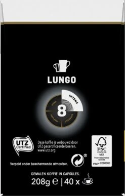 Douwe Egberts Lungo Intens (8) - 5 X 40 Koffiecups -Monin Verkoopwinkel 765x1200 1