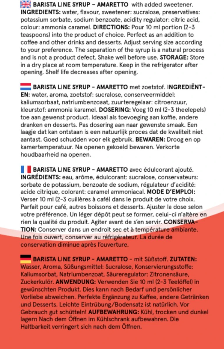 Fitcy | Koffiesiroop | Amaretto | Barista Syrup | Zero | Vegan | Vetvrij | Suikervrij | Keto-vriendelijk | Koffie | Siroop | MET DOSEERPOMP | 1L 5 Fitcy | Koffiesiroop | Amaretto | Barista Syrup | Zero | Vegan | Vetvrij | Suikervrij | Keto-vriendelijk | Koffie | Siroop | MET DOSEERPOMP | 1L - Afbeelding 5