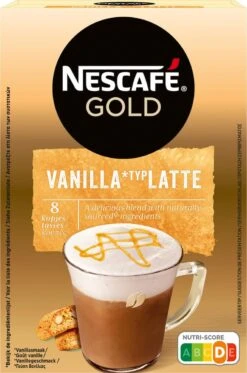 Nescafé Gold Latte Vanille Oploskoffie - 6 Doosjes à 8 Zakjes -Monin Verkoopwinkel 794x1200 1