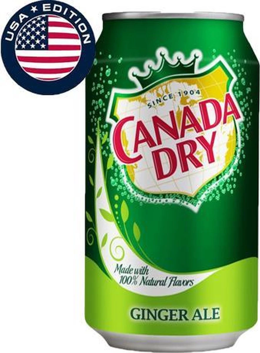 Canada Dry - Ginger Ale (USA Blikjes) - 12x 355ml 2 Canada Dry - Ginger Ale (USA Blikjes) - 12x 355ml - Afbeelding 2