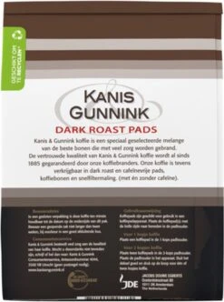 Kanis & Gunnink Dark Roast Koffiepads - 10 X 36 Pads -Monin Verkoopwinkel 894x1200