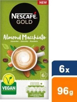 Nescafé Gold Almond Macchiato Oploskoffie - 6 Doosjes à 6 Zakjes -Monin Verkoopwinkel 900x1200 2