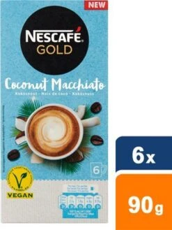Nescafé Gold Coconut Macchiato Oploskoffie - 6 Doosjes à 6 Zakjes -Monin Verkoopwinkel 901x1200