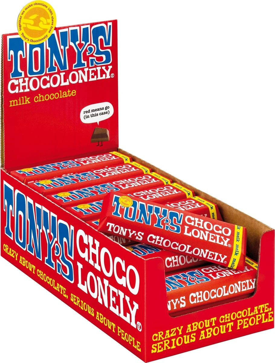 Tony's Chocolonely Chocolade Reep Melk - 35 X 50 Gram 1 Tony's Chocolonely Chocolade Reep Melk - 35 X 50 Gram