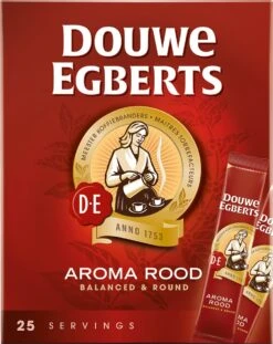 Douwe Egberts Aroma Rood Sticks Oploskoffie - 6 X 25 Zakjes -Monin Verkoopwinkel 954x1200 1