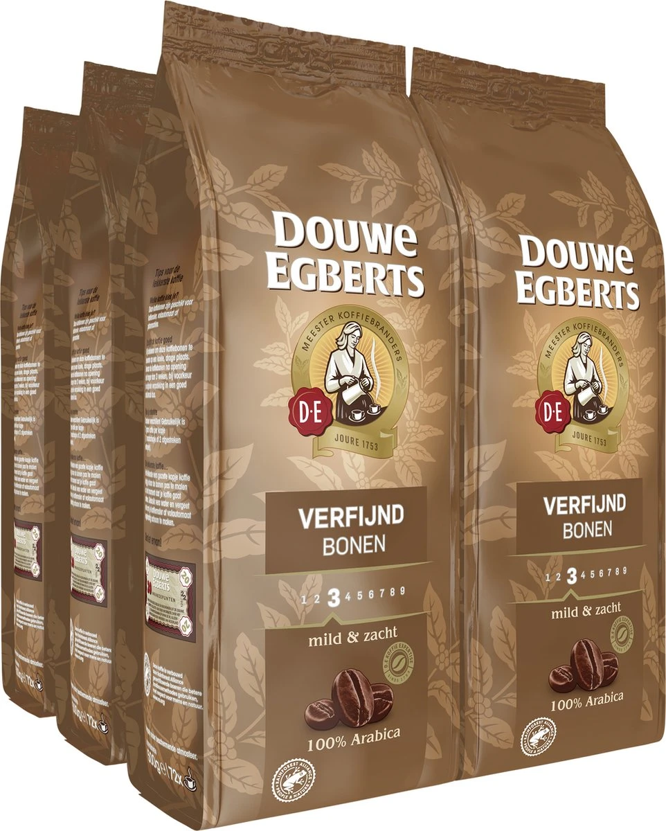Douwe Egberts Verfijnd Koffiebonen - 4 X 500 Gram 2 Douwe Egberts Verfijnd Koffiebonen - 4 X 500 Gram - Afbeelding 2