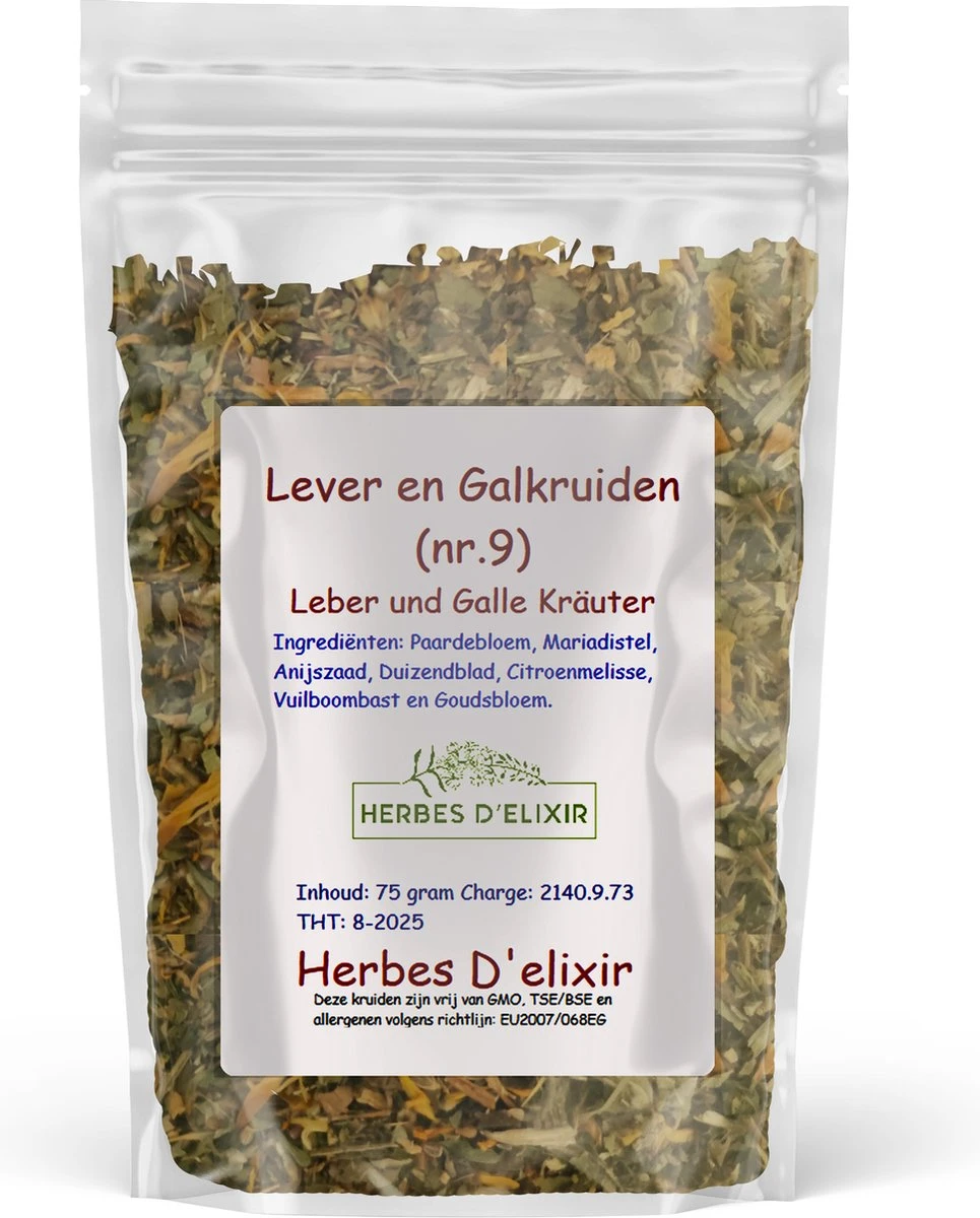 Lever En Gal Kruiden - Kruidenthee - Losse Thee - 75 Gram 1 Lever En Gal Kruiden - Kruidenthee - Losse Thee - 75 Gram