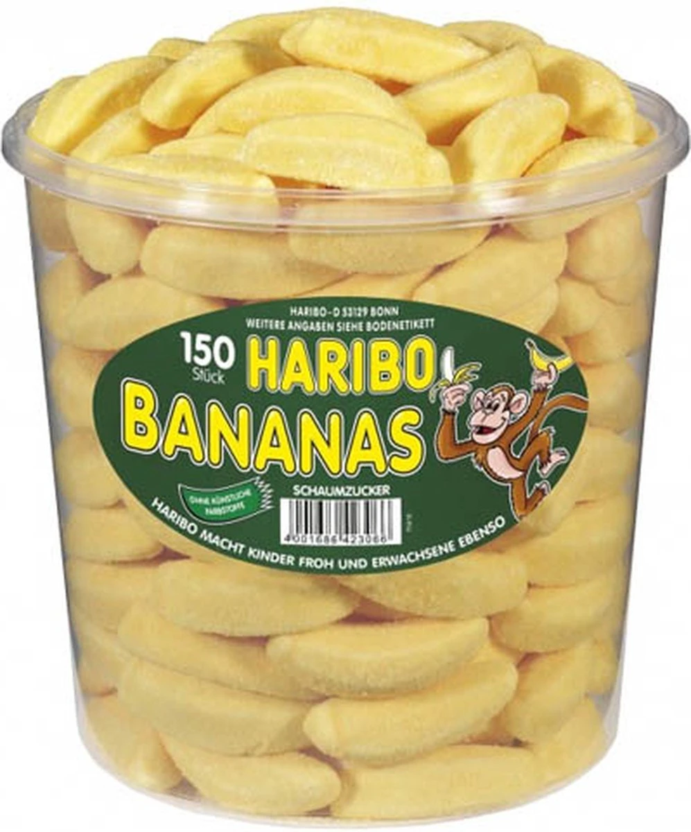 Haribo Gesuikerde Bananen - 150 Stuks 5 Haribo Gesuikerde Bananen - 150 Stuks - Afbeelding 5