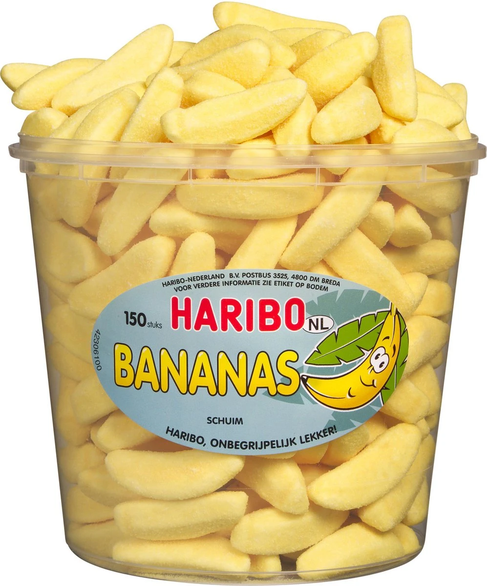Haribo Gesuikerde Bananen - 150 Stuks 1 Haribo Gesuikerde Bananen - 150 Stuks